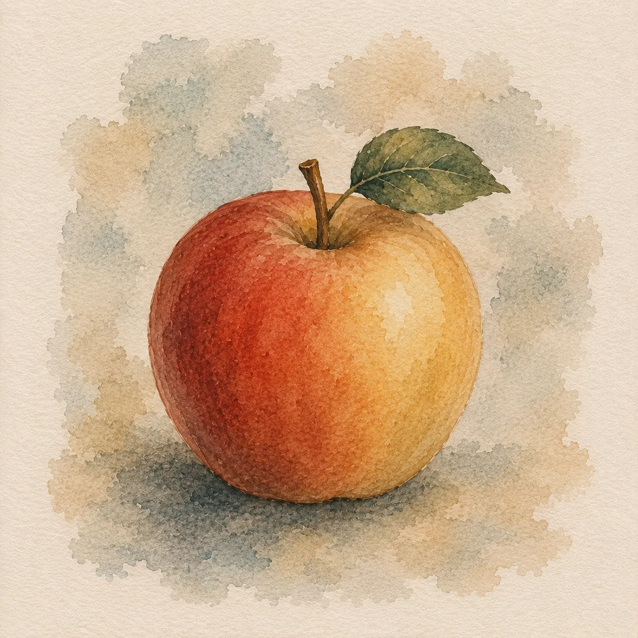 A ripe red and yellow apple