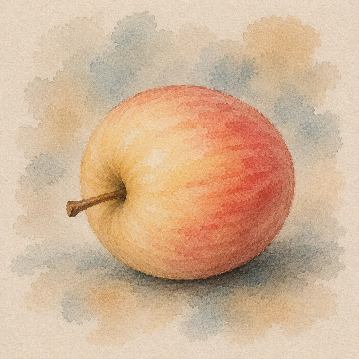 An analytical apple on its side
