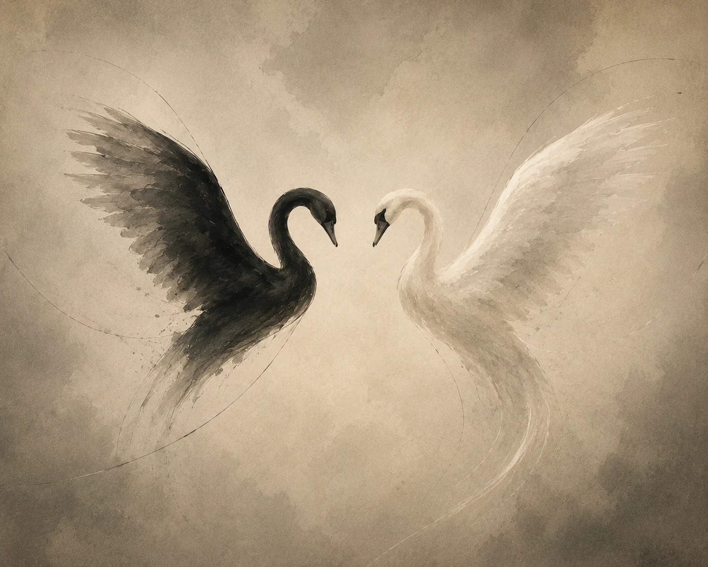 The path of returning to oneself — a symbolic representation of two swans